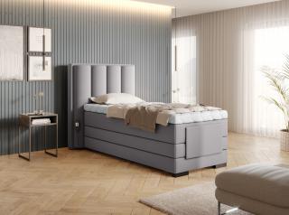 BOXSPRING ROMALA 90/200 (Gojo 04) (Luxusní prémiová kontinentální postel s elektricky stavitelným roštem v rozměru 90x200 bez úložného prostoru. Systém 3 matrací pro dokonale pohodlný a zdravý spánek)
