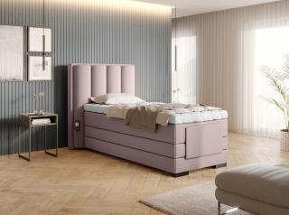 BOXSPRING ROMALA 90/200 (Gojo 101) (Luxusní prémiová kontinentální postel s elektricky stavitelným roštem v rozměru 90x200 bez úložného prostoru. Systém 3 matrací pro dokonale pohodlný a zdravý spánek)