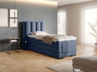 BOXSPRING ROMALA 90/200 (Gojo 40) (Luxusní prémiová kontinentální postel s elektricky stavitelným roštem v rozměru 90x200 bez úložného prostoru. Systém 3 matrací pro dokonale pohodlný a zdravý spánek)