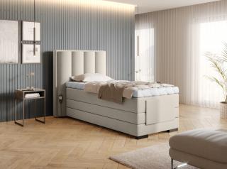 BOXSPRING ROMALA 90/200 (Inari 22) (Luxusní prémiová kontinentální postel s elektricky stavitelným roštem v rozměru 90x200 bez úložného prostoru. Systém 3 matrací pro dokonale pohodlný a zdravý spánek)