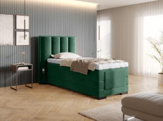 BOXSPRING ROMALA 90/200 (Lukso 35) (Luxusní prémiová kontinentální postel s elektricky stavitelným roštem v rozměru 90x200 bez úložného prostoru. Systém 3 matrací pro dokonale pohodlný a zdravý spánek)