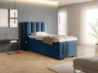 BOXSPRING ROMALA 90/200 (Lukso 40) (Luxusní prémiová kontinentální postel s elektricky stavitelným roštem v rozměru 90x200 bez úložného prostoru. Systém 3 matrací pro dokonale pohodlný a zdravý spánek)