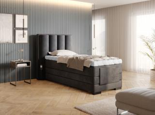 BOXSPRING ROMALA 90/200 (Nube 06) (Luxusní prémiová kontinentální postel s elektricky stavitelným roštem v rozměru 90x200 bez úložného prostoru. Systém 3 matrací pro dokonale pohodlný a zdravý spánek)