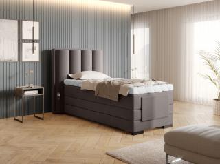 BOXSPRING ROMALA 90/200 (Savoi 07) (Luxusní prémiová kontinentální postel s elektricky stavitelným roštem v rozměru 90x200 bez úložného prostoru. Systém 3 matrací pro dokonale pohodlný a zdravý spánek)