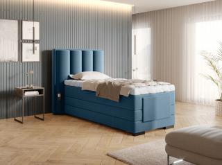 BOXSPRING ROMALA 90/200 (Savoi 38) (Luxusní prémiová kontinentální postel s elektricky stavitelným roštem v rozměru 90x200 bez úložného prostoru. Systém 3 matrací pro dokonale pohodlný a zdravý spánek)