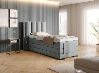 BOXSPRING ROMALA 90/200 (Vero 04) (Luxusní prémiová kontinentální postel s elektricky stavitelným roštem v rozměru 90x200 bez úložného prostoru. Systém 3 matrací pro dokonale pohodlný a zdravý spánek)