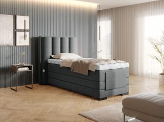 BOXSPRING ROMALA 90/200 (Vero 05) (Luxusní prémiová kontinentální postel s elektricky stavitelným roštem v rozměru 90x200 bez úložného prostoru. Systém 3 matrací pro dokonale pohodlný a zdravý spánek)