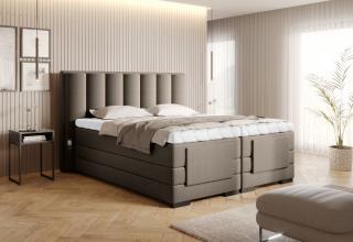 BOXSPRING ROMALA 90/200 (Vero 18) (Luxusní prémiová kontinentální postel s elektricky stavitelným roštem v rozměru 90x200 bez úložného prostoru. Systém 3 matrací pro dokonale pohodlný a zdravý spánek)