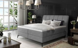 Boxspring SOLISU 140/200 (látka Paros 05)  (Krásná a luxusní kontinentální manželská postel v rozměru 140x200cm a provedení Paros 05. Vysoké čelo pro pohodlné opření, kvalitní bonelové matrace a vrchní Topper s elastickou pěnou, která se přizpůsobí vašemu