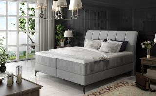 Boxspring SOLISU 140/200 (látka Sawana 21)  (Krásná a luxusní kontinentální manželská postel v rozměru 140x200cm a provedení Sawana 21. Vysoké čelo pro pohodlné opření, kvalitní bonelové matrace a vrchní Topper s elastickou pěnou, která se přizpůsobí vaše