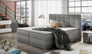 Boxspring ZEUS 180/200 (Sawana 21+soft 29) (Luxusní kontinentální postel s úložným prostorem. Provedení látka Sawana 21 + ekokůže Soft 29)