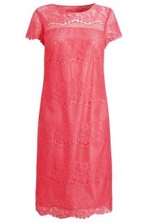 001 Dámské krajkové šaty růžové
