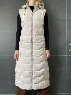 Dámská dlouhá vesta Glamour béžová XL