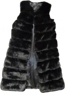 Dámská luxusní vesta kožešinová hebká černá