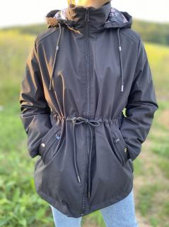 Dámská podzimní bunda pro plnoštíhlé černá 3XL