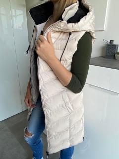 Dámská zimní vesta TALY s kapucí smetanová XL