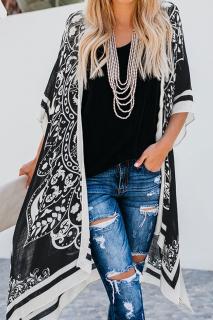 Dámské boho kimono černé UNI vel.