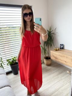 Dámské letní šaty na ramínka červené