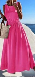 Elegantní dlouhé šaty DREW růžové