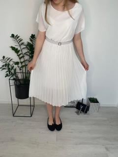 Elegantní šaty plisované bílé UNI