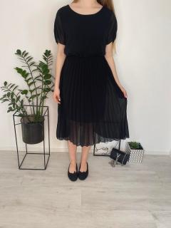 Elegantní šaty plisované černé UNI