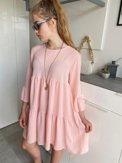 Letní BASIC šaty světle růžové UNI vel. (Made in Italy)