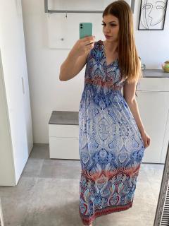 Letní etno šaty MISSY modré M/L