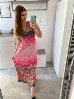 Letní etno šaty MISSY růžové XL/XXL