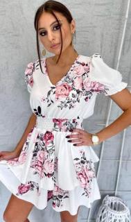 Letní květované šaty s volánky Slow UNI