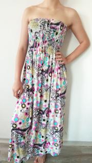 Letní šaty bez ramínek Multicolor