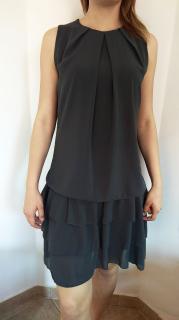 Letní šaty s volány šedé UNI (Made in Italy)