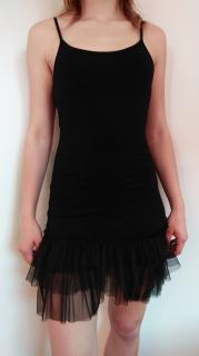 Letní šaty TUTU na ramínka černé (Made in Italy)