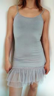 Letní šaty TUTU na ramínka šedé (Made in Italy)