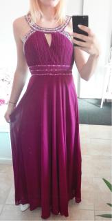 Plesové šaty dlouhé fialové ANTIQUE