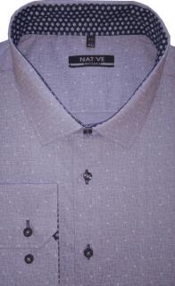 Košile Native (fialová) s dlouhým rukávem, vel. 45/46 - N225/316 (Pánská košile Native fialová s vytkávaným vzorkem)