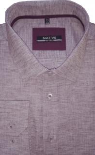 Košile Native (vínová) s dlouhým rukávem, vel. 45/46 - N225/319 (Pánská košile Native s melírovým vzhledem)