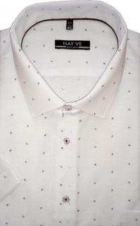 Nadměrná pánská košile (bílá) s krátkým rukávem, vel. 47/48 - N220/312 (Bílá košile Native s potiskem, krátký rukáv - nadměrná velikost 3XL - 47/48)