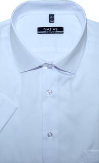 Nadměrná pánská košile (bílá) s krátkým rukávem, vel. 47/48 - N230/301 (Nadměrná pánská košile Native s krátkým rukávem - velikost 3XL - 47/48)