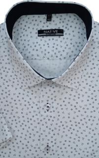 Nadměrná pánská košile (bílá) s krátkým rukávem, vel. 47/48 - N230/316 (Nadměrná pánská košile Native s krátkým rukávem - velikost 3XL - 47/48)