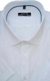 Nadměrná pánská košile (bílá) s krátkým rukávem, vel. 51/52 - N230/311 (Nadměrná pánská košile Native s krátkým rukávem - velikost 5XL - 51/52)