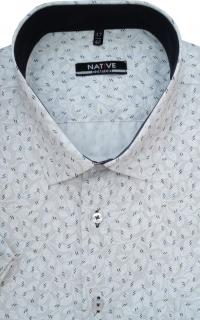 Nadměrná pánská košile (bílá) s krátkým rukávem, vel. 51/52 - N230/323 (Nadměrná pánská košile Native s krátkým rukávem )