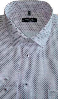 Nadměrná pánská košile (bílá s potiskem), vel. 53/54 - N215/306 (Nadměrná pánská košile Native s dlouhým rukávem - velikost 6XL - 53/54)