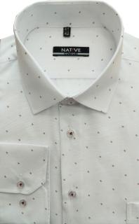 Nadměrná pánská košile (bílá s potiskem), vel. 53/54 - N215/316 (Nadměrná pánská košile Native s dlouhým rukávem - velikost 6XL - 53/54)