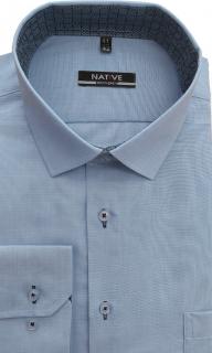 Nadměrná pánská košile (modrá) s dlouhým rukávem, vel. 49/50 - N215/329 (Modrá nadměrná pánská košile Native s dlouhým rukávem - velikost 4XL - 49/50)