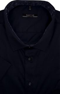 Nadměrná pánská košile (modrá) s krátkým rukávem, vel. 47/48 - N220/328 (Tmavě modrá košile Native s krátkým rukávem - velikost 3XL - 47/48)