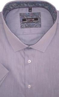 Nadměrná pánská košile (modrá) s krátkým rukávem, vel. 49/50 - N220/327 (Modrá košile Native s krátkým rukávem - velikost 4XL - 49/50)