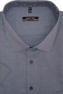 Nadměrná pánská košile (modrá) s krátkým rukávem, vel. 49/50 - N220/327B (Modrá košile Native s krátkým rukávem - velikost 4XL - 49/50)