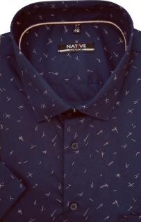 Nadměrná pánská košile (modrá) s krátkým rukávem, vel. 51/52 - N230/326 (Nadměrná pánská košile Native s krátkým rukávem )