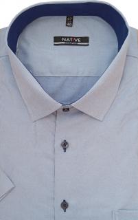 Nadměrná pánská košile (modrá) s krátkým rukávem, vel. 53/54 - N230/325 (Nadměrná pánská košile Native s krátkým rukávem )