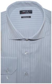 Nadměrná pánská košile (proužek) s dlouhým rukávem, vel. 47/48 - N155/311 (Nadměrná pánská košile šedá s proužkem)